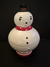 NEW Transpac Johanna Parker Nostalgic Snowman Candy/Nut Dish, Folk Art 7"
