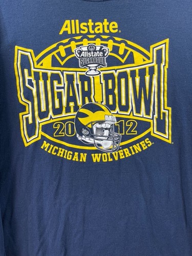 Michigan Wolverines Shirt 2XL Super Bowl 2012 NCAA Long Sleeve Football Mens - Picture 3 of 7