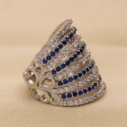 Umwerfend Cubic Zirkonia Nine Line Riesiges Hochzeit Damen Ring Variant Color - Bild 109 von 129