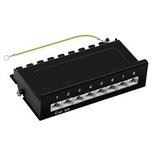 Patchpanel Patchfeld Cat 6A 8-Port RJ45 gesch...