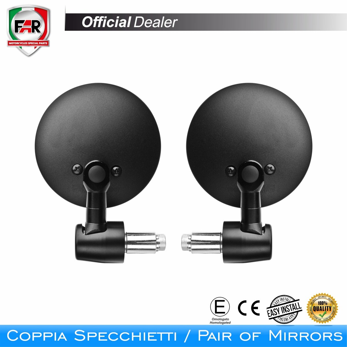 COPPIA SPECCHI FAR 7571 E 7571 OMOLOGATI DUCATI 1100 Hypermotard 2008-2009
