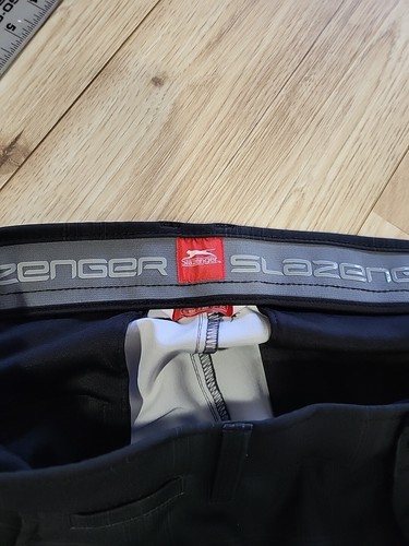 Slazenger Golf Pants 36"x 33" Blk Gray Plaid Embroidered Logo Stretch New - Picture 6 of 9