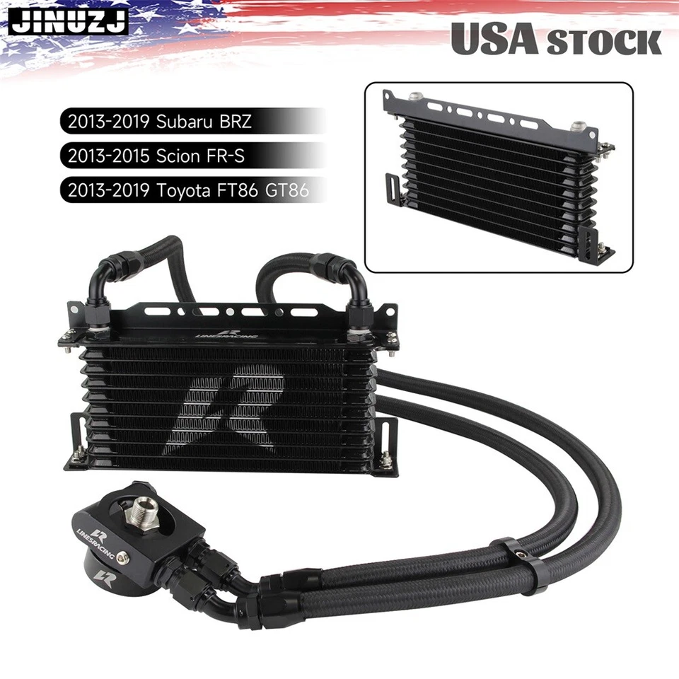 AN10 10 Row Thermostatic Oil Cooler Kit for Subaru BRZ 2013-2019 Scion FR-S - Изображение 4 из 4