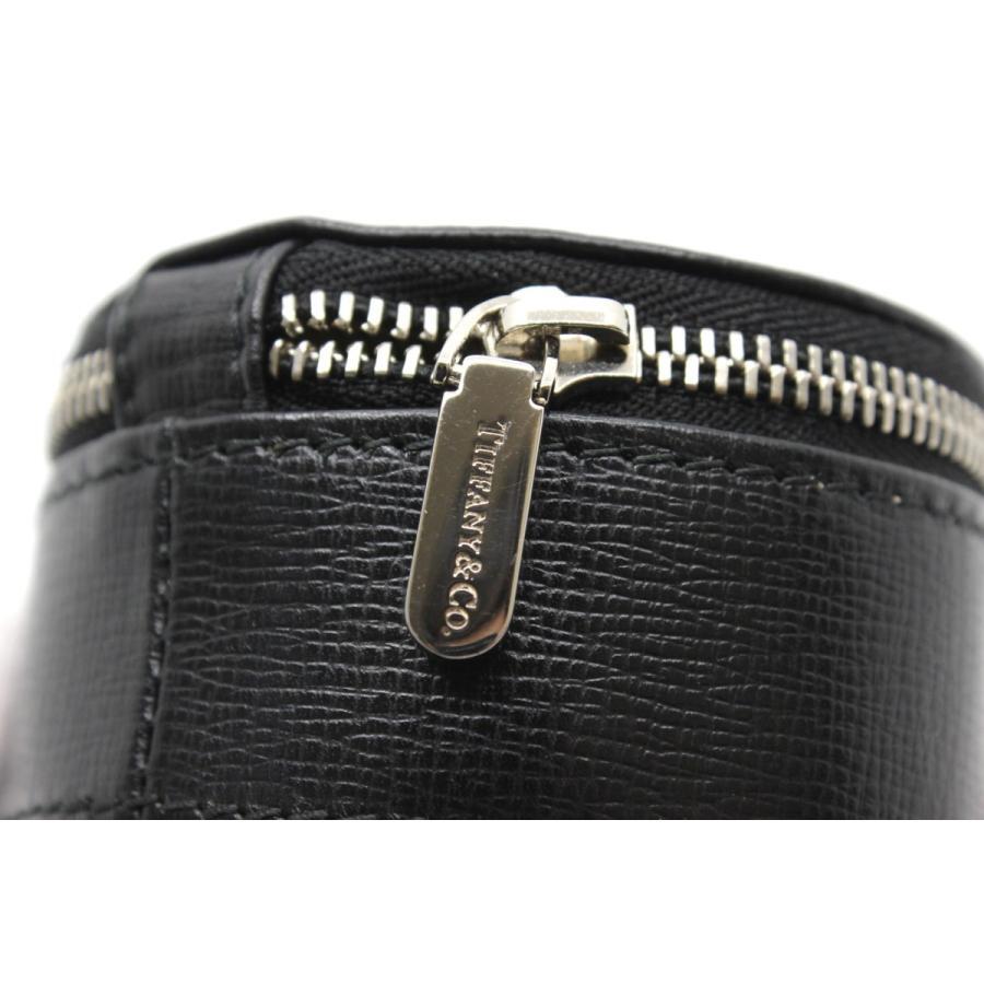 Tiffany & Co Jewelry Case Black Leather Round Zip Accessory Box Pouch Authentic Tiffany & Co Jewelry Case Black Leather Round Zip Accessory Box Pouch Authentic