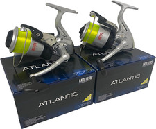 2 NEW LARGE ATLANTIC 7000 FD SEA FISHING LIDSTERS BEACH PIER REEL and YELLOW 70