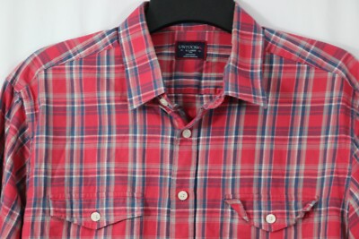 UNTUCKit Ojai Shirt Men's XL Tall Colorful Plaid Shirt Patch Pocket 100% Cotton