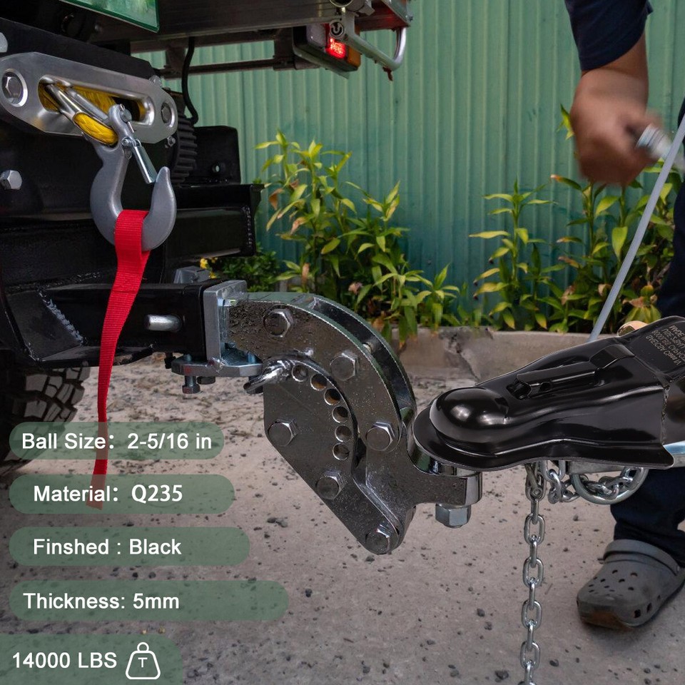 Acoplador Ajustable Para Remolque 2-5/16", Carga 14,000 Lb, Negro