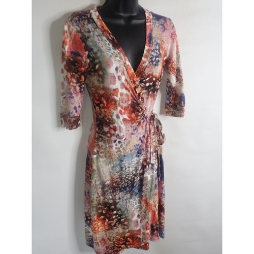 Salaam Wickelkleid Damen XS 3/4 Arm Mehrfarbig V-Ausschnitt Karriere Freizeit - Bild 4 von 7