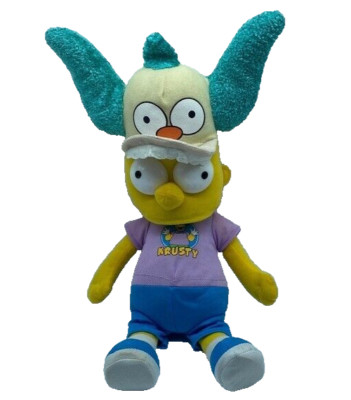 The Simpsons Bart Simpson Krusty Clown Hat Doll Plush 18
