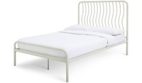 Habitat Wave Kingsize Metal Bed Frame Off White Modern Bedroom Storage