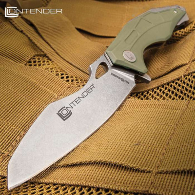CONTENDER POCKET KNIFE OD HANDLE FRAME LOCK CLIP BALL BEARING OPENING 9 INCH NEW