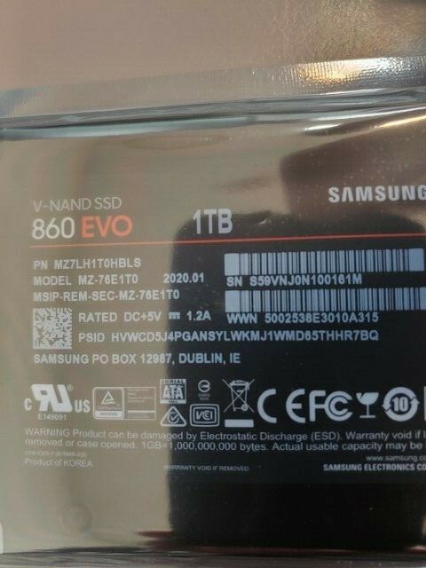 Samsung 860 Evo 1tb Internal 2 5 Inch Mz 76e1t0b Am Solid State Drive For Sale Online Ebay