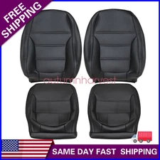 For 2011 2012 2013 2014 2015 2016 2017 VW Jetta Front Leather Seat Cover Black