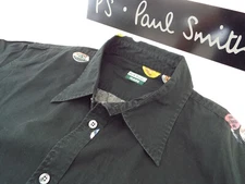 PAUL SMITH Mens Shirt 🌍 Size L (CHEST 44") 🌎 RRP £95+📮 RARE PIN BADGE PRINT