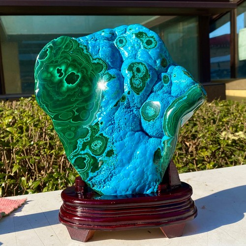 7.56LB Natural Chrysocolla/Malachite transparent cluster rough mineral sample - Picture 7 of 11