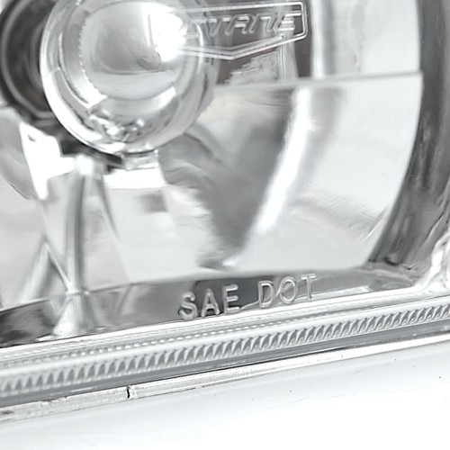 7X6 Red LED Halo Halogen Crystal Clear Headlights Angel Eye H4 Light