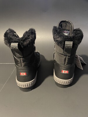 PAJAR CANADA Black Leather Fur Womens Boots Waterproof Size  display picture 1