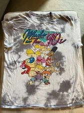 Nickelodeon Cartoon Characters Made in The 90's Tie Dye T-shirt  Size 1X
