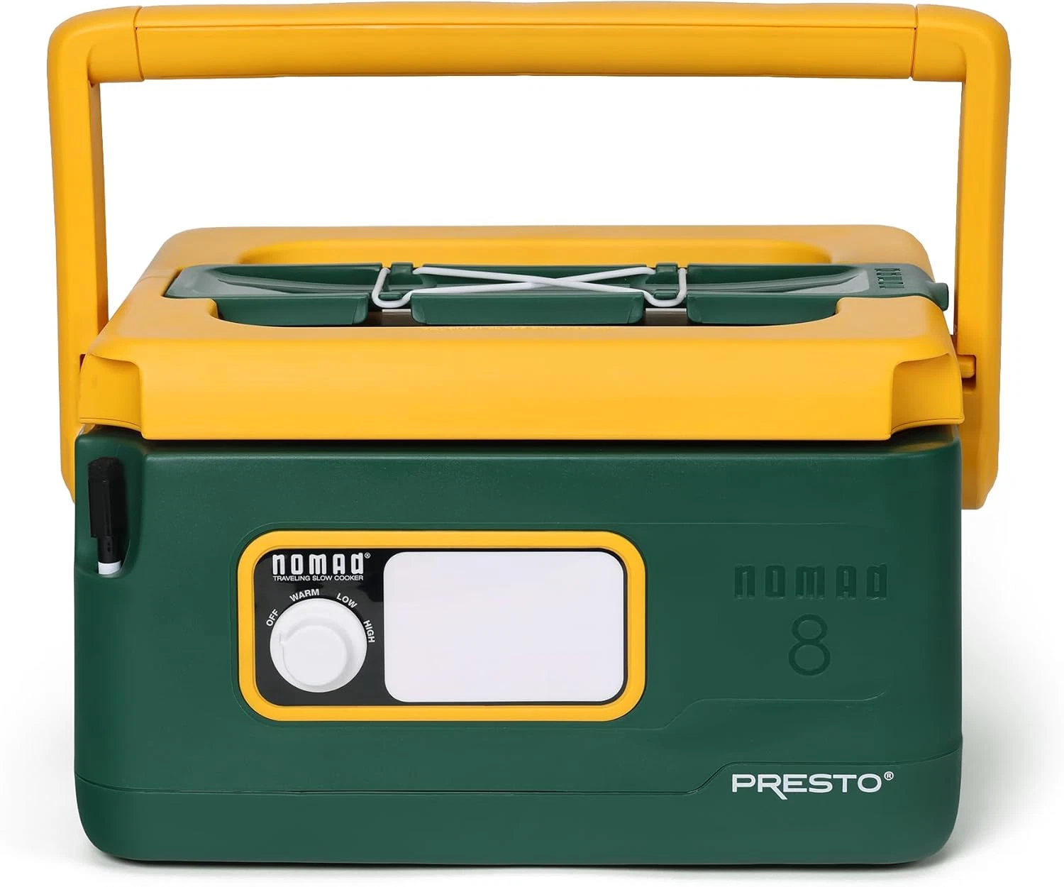 Nomad 8-Quart Slow Cooker with Locking Lid & Dry Erase Board - Green/Gold