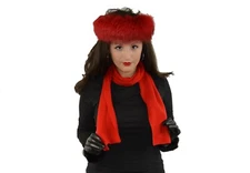 Winter Headbands Women Fox Fur Ear Warmer Headband beanie cap Fur Headband Neck 