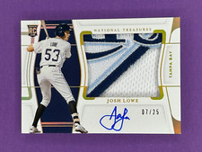 Josh Lowe #d /25 ROOKIE PATCH AUTO 2022 Panini National Treasures Gold RC RPA