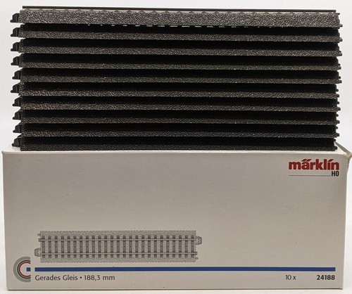 Marklin 24188 HO C Track 7-13/32" Standard Length Straight Track (Box of 10) LN - Picture 2 of 2