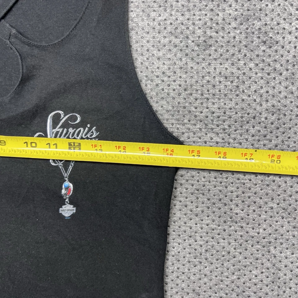 Regata Vintage Y2K Harley Davidson Motociclista Sturgis Feminina Preta Tamanho G - Imagem 4 de 4