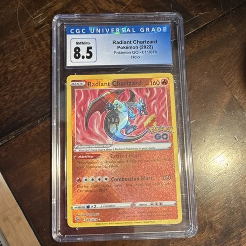 Pokémon Radiant Charizard Radiant Rare Holo 020/159 Crown Zenith 160 HP CGC 8.5