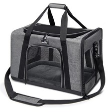 Wakytu Pet Carrier for Medium Large Cats and 19.3"L x 13"W x 13"H, 1.0 Grey
