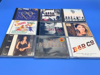 Lot of 9 Pop Rock Music CDs Cher, Sting, Bad Co. Simple Minds, Van Morrison