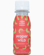 Proper Wild Clean All Day Energy Booster Shot Supplement, Strawberry Kiwi, 2.5oz