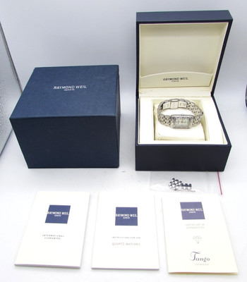 Raymond Weil Tango 5971 SS Diamond MOP Dial Bezel 18mm Box Papers Pre-Owned