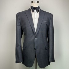 JOS A BANK Mens Blazer Sport Coat Jacket 44L Grey 100 Wool Traditional Fit