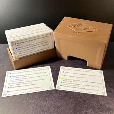 Skyrim Board Game Trivia Question Cards Lot with Storage Box, Paper