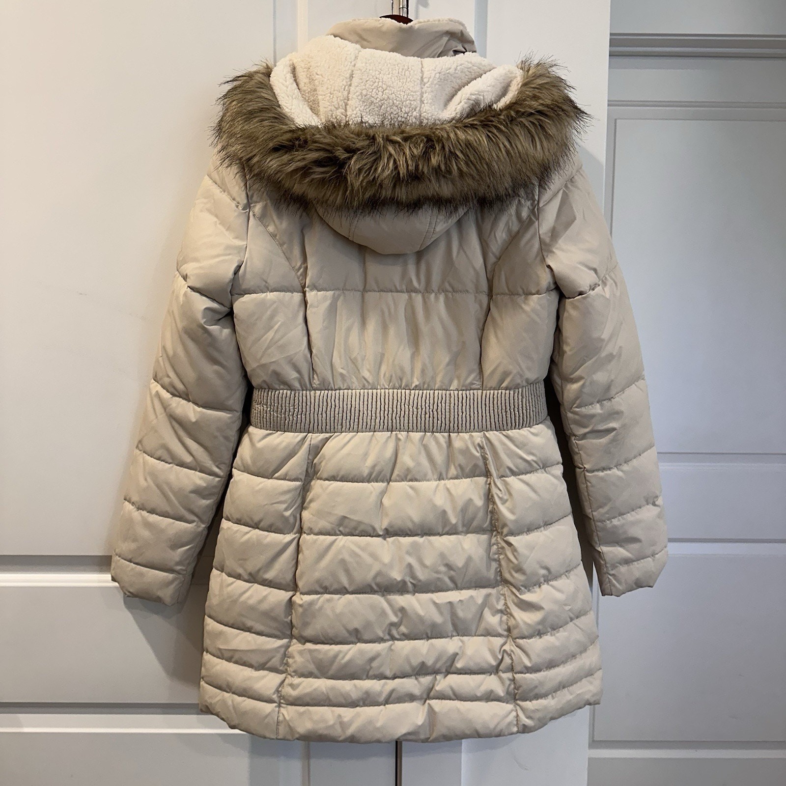 Vintage Rare Esprit Women’s MED Puffer Parka Jacket Removable Hood Faux Fur Y2K image 4