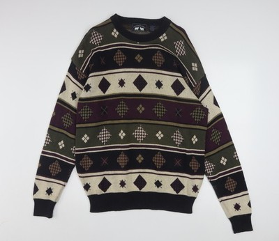 Woods & Gray Herren Pullover Mehrfarbig Baumwolle Argyle L