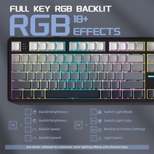 ATTACK SHARK X87 Wireless Tri-Mode Mechanical Gaming Keyboard Hot Swappable RGB 6