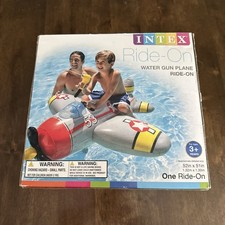 Intex Water Gun Kids Plane Ride-on Pool Float Floatie Airforce Vacation Military