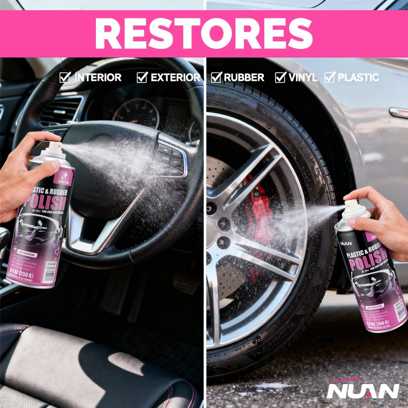 450ml 3X Car Interior Polish, Car Interior Detailer and Cleaner Quick Shine Safe