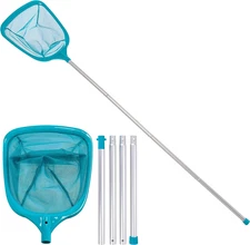 Swimming Pool 5 Foot Leaf Skimmer Net with 4 Aluminum Pole Sections - 6" Deep...