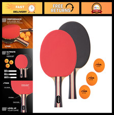 Table Tennis Set for 2 or 4 Players – USATT Approved Rackets & 3-Star Balls – 5-