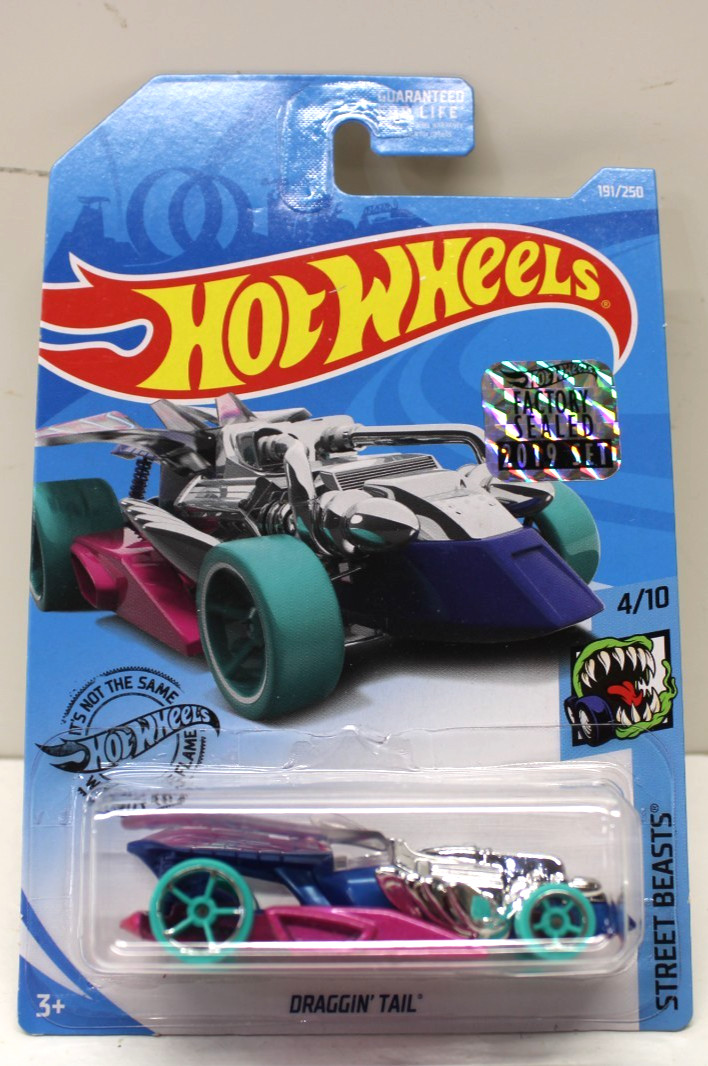 Hot Wheels 2019 Street Beasts 4/10 Draggin' Tail 191/250 Factory Sealed