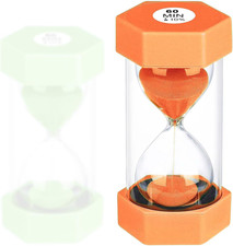 60 Minute Hourglass Sand Timer Orange Plastic Sand Clock Classroom Decor