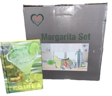 Margarita Cocktail Shaker Set & Mini Bar Tequila Recipe Book 8-Piece _H1