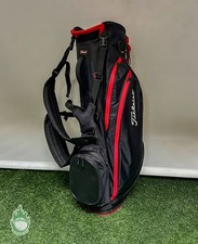 Titleist Players 4 Carbon Cart/Carry Bag 4-Way Divided 6 Pockets Black  Red