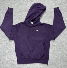 Vintage Men  s Unisex Champion Reverse Weave Purple Hoodie Pullover Size Small