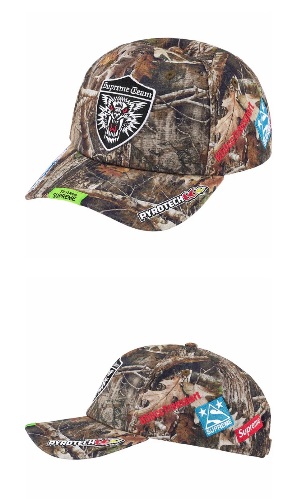 Casquette chapeau camouflage Supreme Racing Team 6 panneaux OS SS25 NEUVE SOUS BLISTER