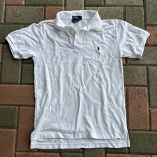 Ralph Lauren Polo White Golf Tennis Shirt Med 12/14 Kids
