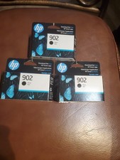 LOT OF 3 NEW HP 902 BLACK INK CARTRIDGE EXP 12/26  1/ 2027 SEALED FREE SHIP