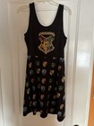 Harry Potter Hogwarts Crest Sleeveless Women's Dress Black Size M Fantasy — photo 1